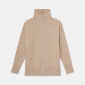 Lafayette 148 New York Wool Cashmere Zip Front Cardigan Size XL Cream Ivory